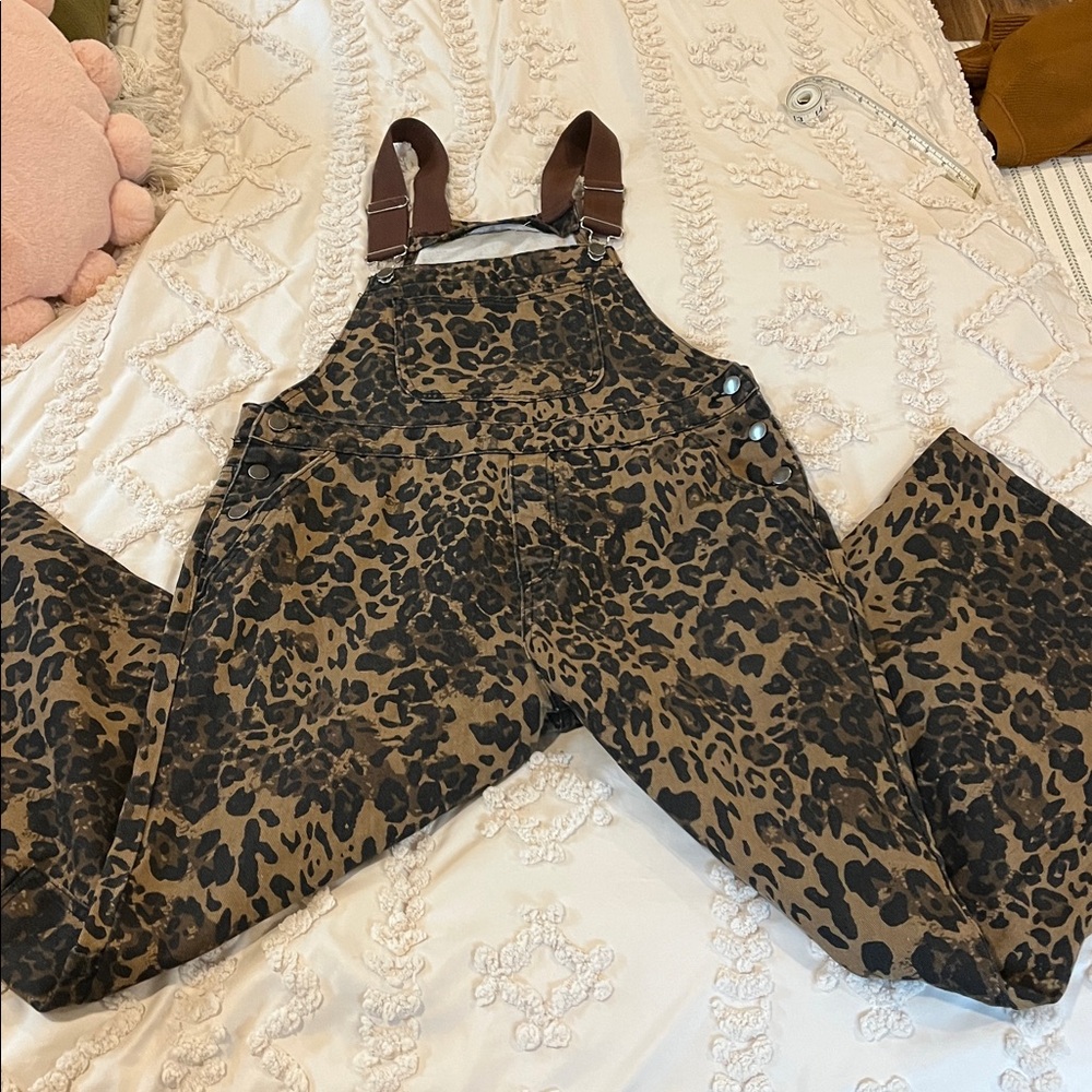 Overalls Leopard Print